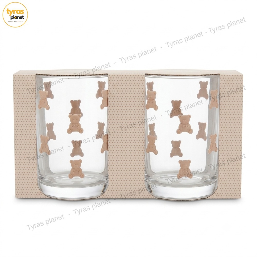 Cupcakes and Cashmere Acrylic Drinkware Teddy Bear Tumblers 16oz Set 2 NEW